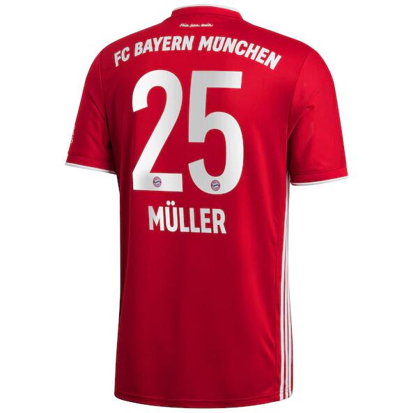 Bayern Munich Home Kit Soccer Jersey Müller 25 2020/21